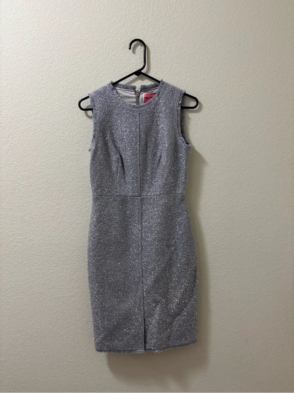 Kate Spade Tinsel Tweed dress Silver Moonglow metallic fringe detail size 2 MWOT